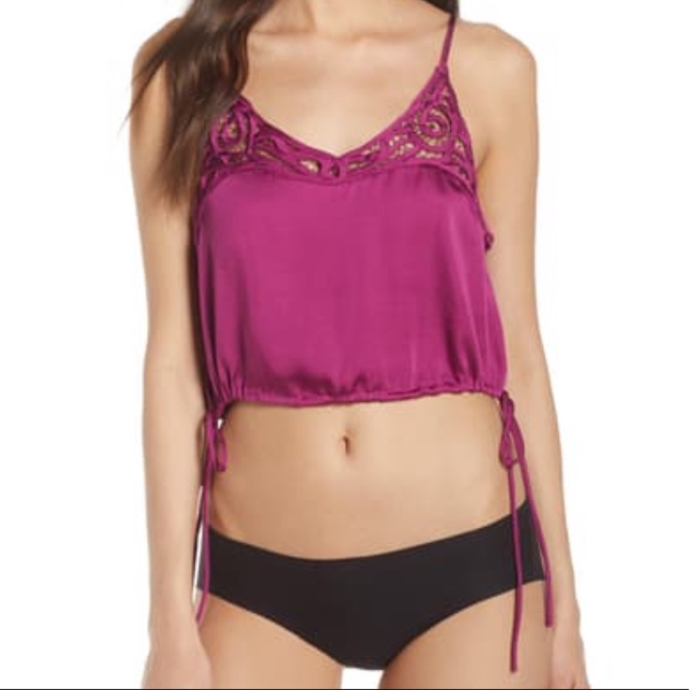 Free People
Blouson Satin Crop Top